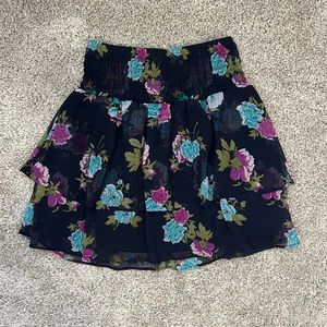 Garage floral tiered mini skirt